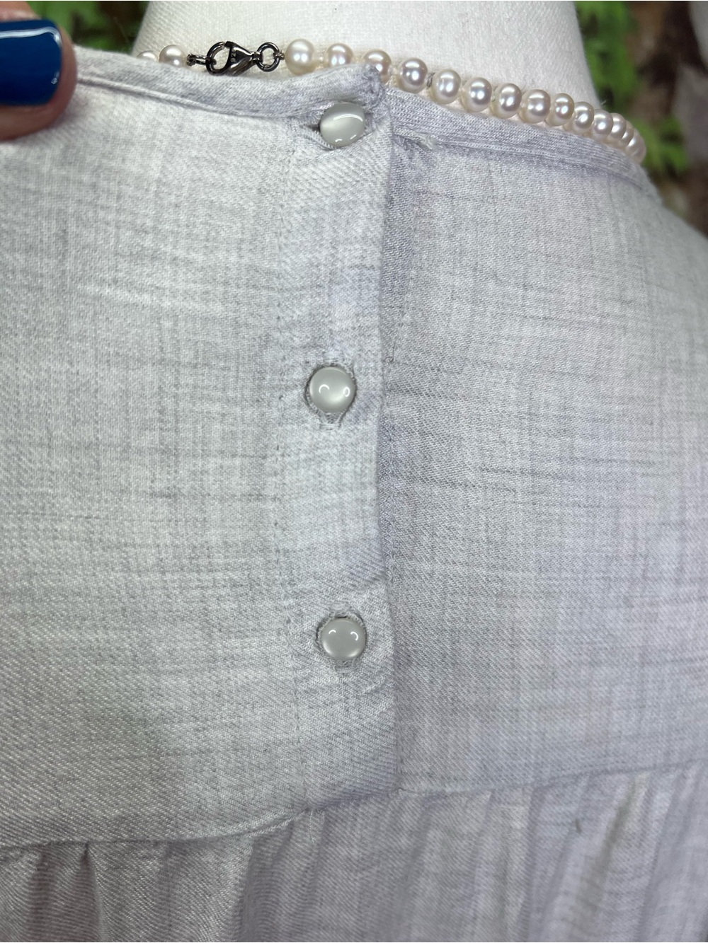 FALMER HERITAGE Pale Gray Embroidered Bohemian Peasant Blouse, UK 12/ US 8 - Picture 9 of 14